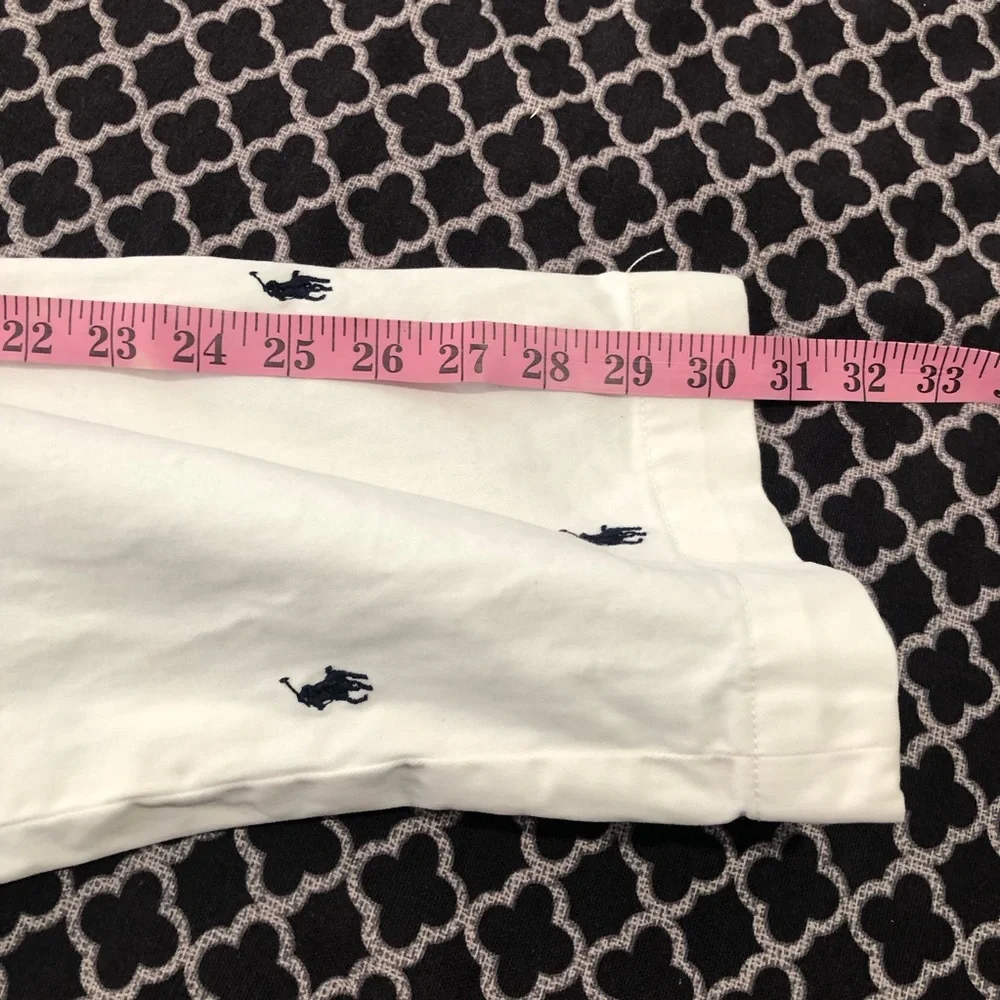 Polo Ralph Lauren Chino Pants Mens 40 White All Over Pony Slim Fit Preppy Casual
